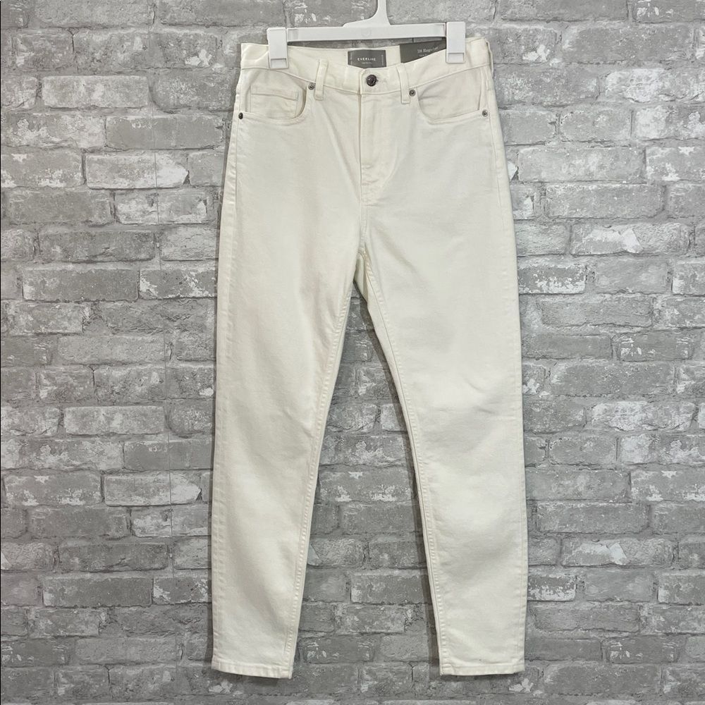 Everlane High Rise Skinny Jeans in Bone
